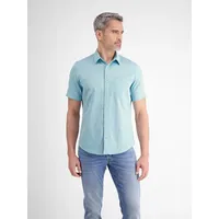 Lerros Halbarmhemd mit Leinenanteil, unifarben - coastal Blue -