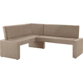 Home Affaire Eckbank »Barcelona«, In verschiedenen Stoffen und Farben beige, B:200cm H:88cm T:160cm, Holzwerkstoff, Massivholz, Polyester, Sitzbänke, Eckbank,