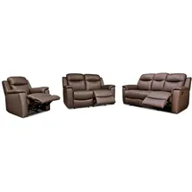 vente-unique Ledergarnitur Relax 3+2+1 - braun - Evasion