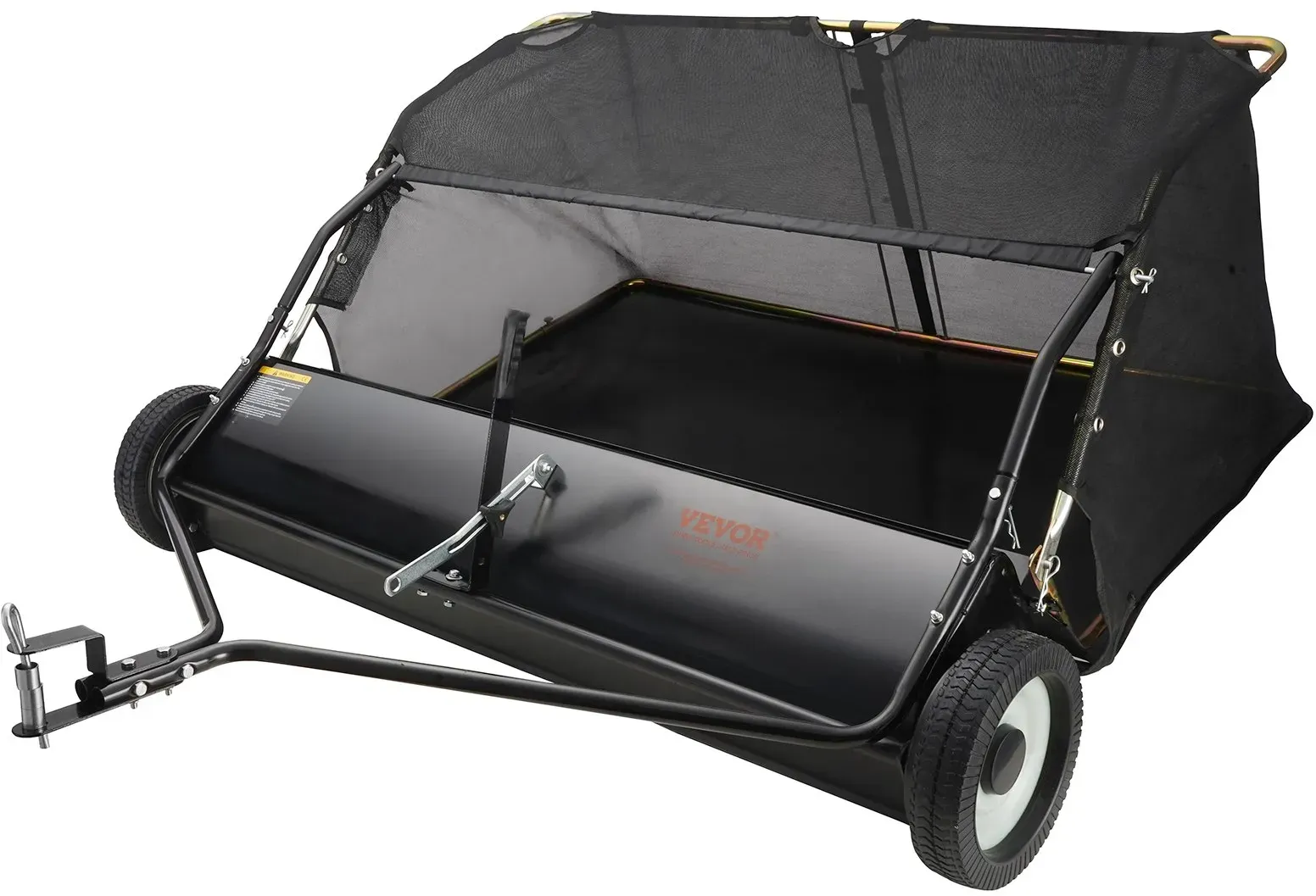 VEVOR Rasenkehrmaschine, 48,5"/26 cu. ft, große Kapazität zum Anhängen hinter dem Hof, Kippseildesign und robuster Laub- und Grassammler mit einstellbarer Kehrhöhe zum Aufsammeln von Schmutz und Gras