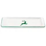 Gmundner KERAMIK Stollenplatte Grösse: l= 42 cm x b= 16 cm x h= 2.5 cm grüner Hirsch Geschirr, handgemacht in Österreich