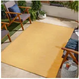 Jimri Outdoorteppich Key West, Läufer, Outdoor Teppich Balkonteppich Terassenteppich gelb Läufer | 140 cm x 200 cm