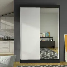 Mirjan24 Schiebetürenschrank Lino I 2-türig 0 x 0 x 0 cm Schwarz/Weiß