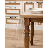 spar-home Tischfolie Transparent – Durchsichtige Tischschutz 0,22 mm Tischdecke Folie Abwaschbar für Outdoor Garten Schutzfolie Tisch Meterware (140 cm, 100 cm)
