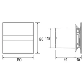 Cata E 150 GT Bad-Abzieher, Timer, 21 W, weißes Glas