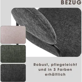 byLIVING Esszimmerstuhl Curve Stoff dunkelgrau 2er Set