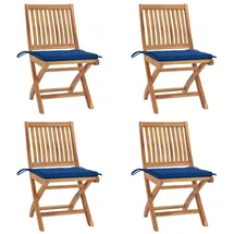 vidaXL Klappbare Gartenstühle mit Kissen 58 x 58 x 88 cm blau 4 St.