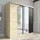 A&J MöbelLand Schwebetürenschrank SOLO 200 x 215 x 59,5 cm Beige/Schwarz
