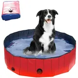 60x20cm Hundepool fur Kleine Hunde Hundebecken Faltbare Schwimmbecken Hund Planschbecken rutschfest Hundebadewanne Swimmingpool mit Ablassventil