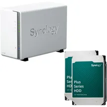 Synology DiskStation DS223J 2 Einschübe NAS-Server Leergehäuse + 2x Synology Plus 3.5" SATA 6Gb/s Festplatte 12 TB (24TB)