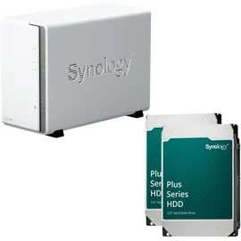 Synology DiskStation DS223J 2 Einschübe NAS-Server Leergehäuse + 2x Synology Plus 3.5" SATA 6Gb/s Festplatte 12 TB (24TB)