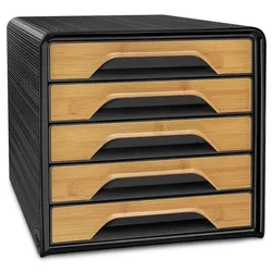 cep Schubladenbox »Smoove« 5 Schubladen schwarz/Bambus schwarz