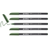 edding 1200Fasermaler fein - oliv-grün 5 Stifte - Rundspitze 1 mm - Filzstift zum Zeichnen und Schreiben - für Schule, Mandala