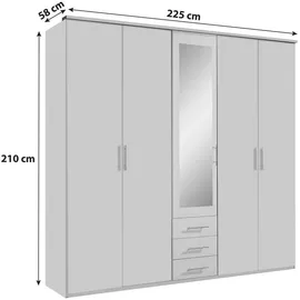 WIMEX Kleiderschrank Ben 225 x 210 x 58 cm Weiß