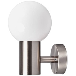 Lindby - Tomma Außen Wandleuchte Stainless Steel/Opal White - cm - 12 cm - 20.5 cm