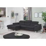 Cotta Ecksofa - schwarz- Kopfteilverstellung - Recamiere links