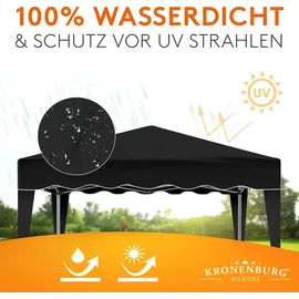Kronenburg Handel Faltpavillon 3 x 3 m schwarz
