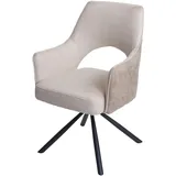 Esszimmerstuhl HWC-K30, Küchenstuhl Lehnstuhl drehbar Auto-Position Stoff/Textil