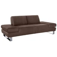 2-Sitzer W.SCHILLIG "taboo Designsofa mit hohem Sitzkomfort", braun (chocolate s37), B:202cm H:76cm T:91cm, Flachgewebe S22 (100% Polyester);Stoff S37 (100% Polyester): Luxus-Microfaser in Lederoptik;Longlife Xtra-Leder Z59: Glattleder mit modischer Prägung. Hautstärke 0, 9 - 1, 1 mm;Longlife Xtra-Leder Z69: Das feinnarbige, gedeckte Softleder Z69 besticht durch seine außergewöhnliche Weichheit im trendigen »Vintage-Look«, Hautstärke 0, 9 - 1, 1 mm, Sofas, mit Normaltiefe, inklusive Armlehnenverstellung