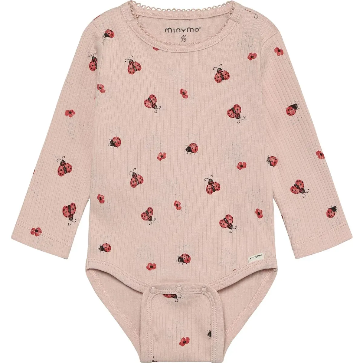 Minymo Body LS AOP Rib peach whip (5309) 56