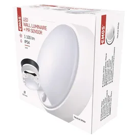 EMOS Außenleuchte Kunststoff rund Ø21,5 cm mit Bewegungsmelder 14 W 1100 lm neutralweiß