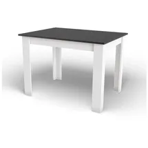 home collective Esszimmertisch Küchentisch, Platte aus Eiche, Holztisch Esstisch 120 x 80 x 75 cm, 18 mm Dicke, Küche Wohnzimmer schwarz und weiß