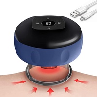 Elektrisches Schröpfmassagegerät: Vakuum Schröpfen Massagegerät, Elektronische Schröpftherapie Infrarot, Verstellbar Wiederaufladbares Gua Sha Schröpfset für Schmerzlinderung (Blau12-Stufen)