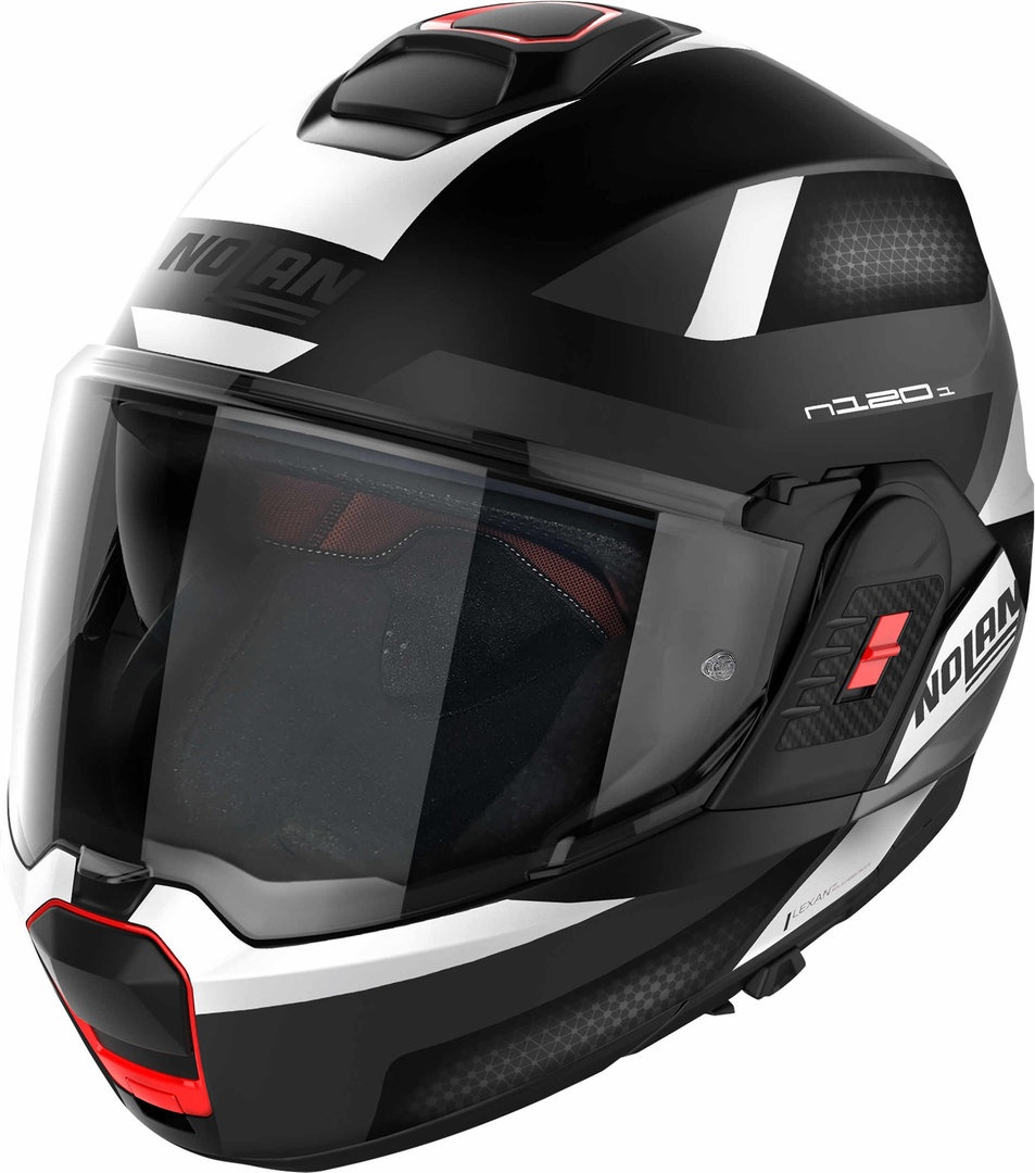 Nolan N120-1 06 Subway N-Com Helm, zwart-wit, L Voorman