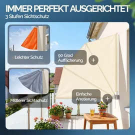 DEUBA Seitenmarkise 140 x 140 cm beige Polyester 2 St.
