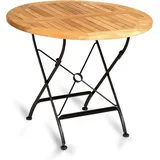 SonnenPartner Gartentisch Klapptisch OXFORD 90cm rund Eisen / Teak