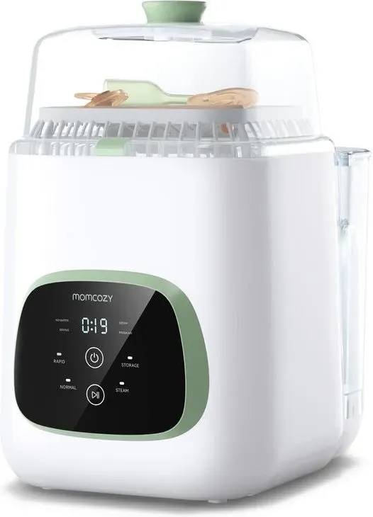 Momcozy BS03 Vollautomatischer Babyflaschenspüler & Sterilisator (inkl. 60 Reinigungstabletten) - Weiß-Grün, Geschenke für Mama