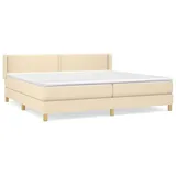 vidaXL Boxspringbett mit Matratze Creme 200x200 cm Stoff