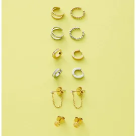 LEONARDO Ohrklemme CIAO BY LEONARDO "Earcuff Lollo CIAO", silber (edelstahlfarben), Ohrringe, Damen, 14mm, Edelstahl