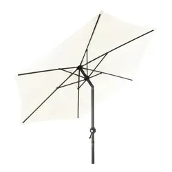 Lex XL Alu Sonnenschirm Ø 2,5 m Kurbelschirm Garten Balkon Terrasse knickbar beige : Beige
