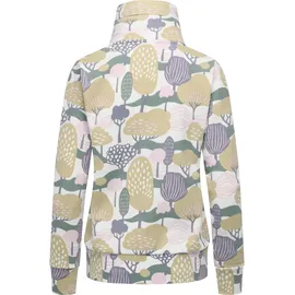 Ragwear Damen, Sweatjacke Trainingsjacke Sportjacke mit Allover-Print Ronette Print Ivory Gr. XS - XS