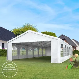 TOOLPORT Partyzelt 4 x 4 m inkl. Seitenteile weiß