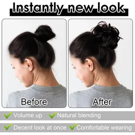 luxuskollektion 2er Set Echthaar Haargummi Dutt Gelockt