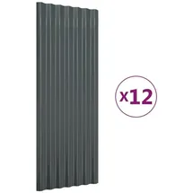 vidaXL Dachpaneele 12 Stk Pulverbeschichteter Stahl Anthrazit 100x36cm