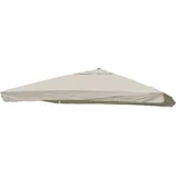 Mendler Ersatz-Bezug für Luxus-Ampelschirm HWC-A96 mit Flap, Schirmbezug, 3,5x3,5m (Ø4,95m) Polyester 4kg - creme-grau