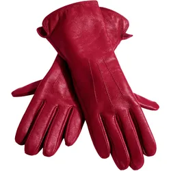 Lederhandschuhe HEINE, Damen, Gr. 7, rot, Handschuhe Handschuh
