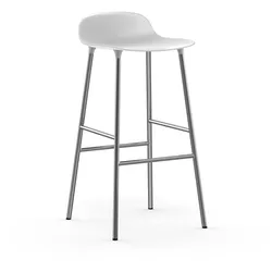 Normann Copenhagen Form Barhocker weiß | chrom | H 75cm | Kunststoff