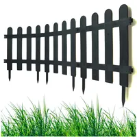 Rasenkante Gartenpalisade Kunststoff Schwarz Gartenzaun Set 3m (10x30cm)