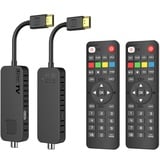 [2 Sätze] DVB-T2 Receiver - Dcolor HDMI-Kabel TV Stick, H265 HEVC Main10 / PVR/HD 1080P / Multimedia/USB WiFi [inkl. 2in1 Fernbedienung ]