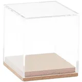 Rico Design Dekohaube Würfel Kunststoff Holz 6x6x6,5cm Mittel Display Case