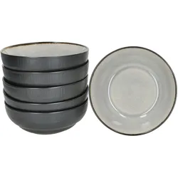 6x Reactive Glaze Dark Cement Bowl-Schale 500ml Schüssel Grau Dessert Salat