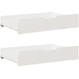 vidaXL Bettschubladen 2 Stk. Weiß 80x55x17 cm Massivholz Kiefer
