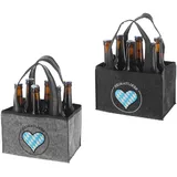 Cepewa wunderschöne Tasche,Flaschenträger,Flaschentasche,Bierträger Heimatliebe für 6 Flaschen aus Polyester Filz