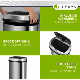Juskys Automatik Mülleimer mit Sensor - Silber