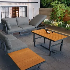 stilvora Gartenlounge-Set 3-tlg. Grau
