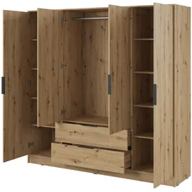 masseno Drehtürenschrank CATERINA 206 x 200 x 51 cm Braun
